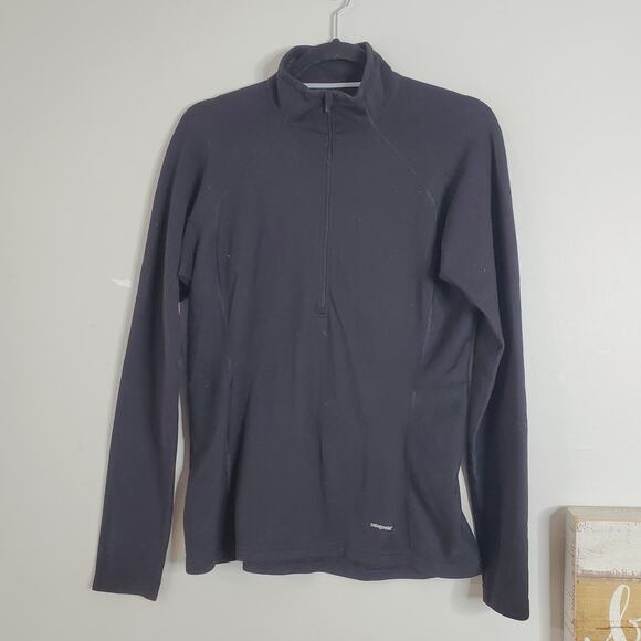 Patagonia Capilene Performance Fleece Black Long Sleeve Base Layer Size L Large - Picture 1 of 11